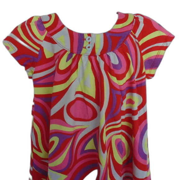 HANNA ANDERSSON Dress, 120/6x-7, Colorful Psychedelic Print, Shift, Short slvs - Picture 4 of 10